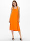 Only Sommer Midi Kleid Orange Peel