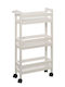 5Five Wooden Kitchen Trolley 3 Tiers Beige 40x15x75cm