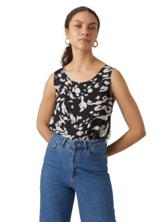 Vero Moda Damen Bluse Ärmellos Schwarz