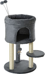 Pawhut Cat Scratching Tree Gray 44.5x44.5x73.5cm D30-564V00GY