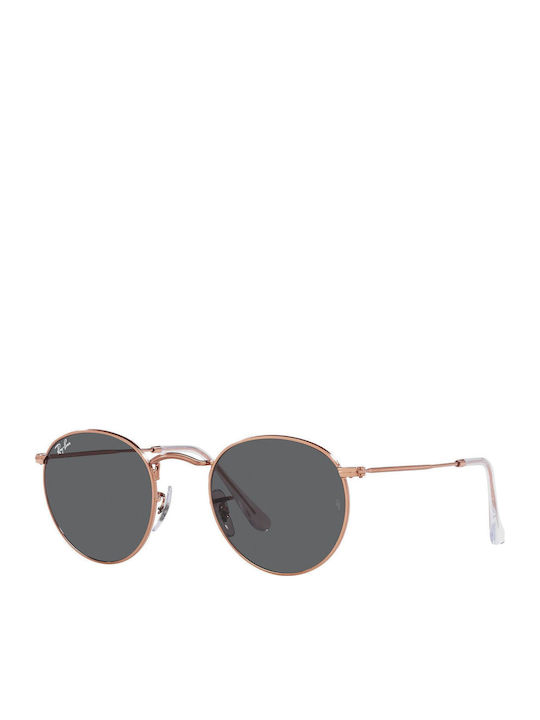 Ray Ban Round Unisex Sunglasses with Rose Gold ...