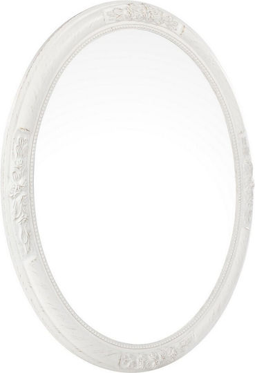 Bizzotto Miro Wandspiegel Oval mit Weiß Kunststoff Rahmen 67x57cm 1Stück