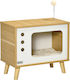 Pawhut TV Σπιτάκι Γάτας Καφέ 50x28x43cm
