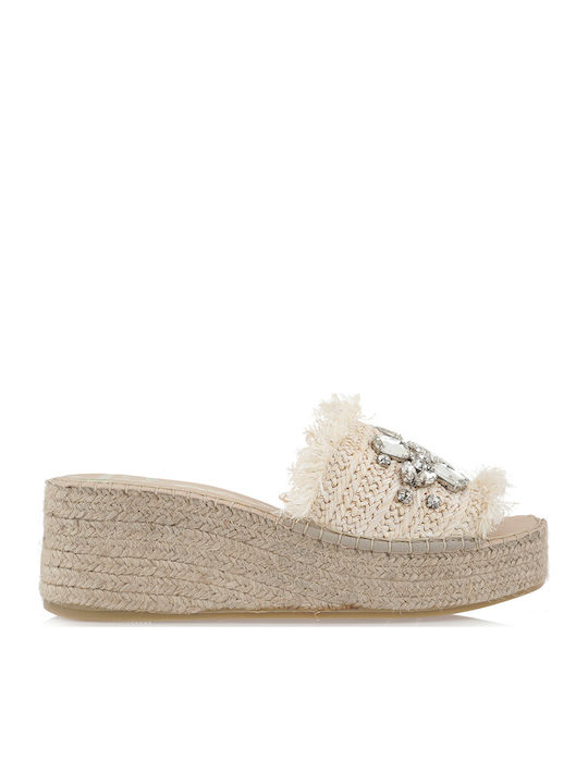 Damenplattformen Beige