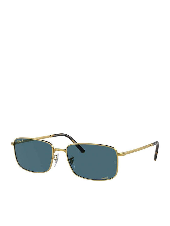 Ray Ban Unisex Γυαλιά Ηλίου με Χρυσό Μεταλλικό Σκελετό και Μπλε