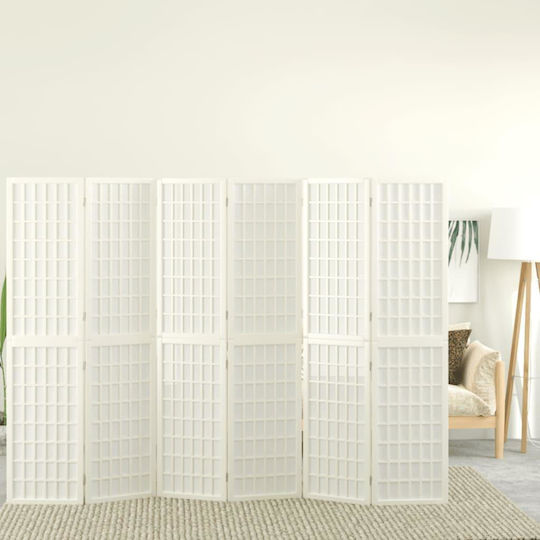 vidaXL Japanese Style Decorative Room Divider Wooden with 6 Panels 240x170cm