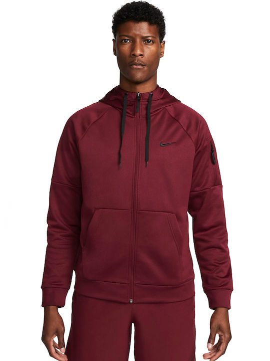 Nike Dri-Fit Sweatshirt with Hood Burgundy