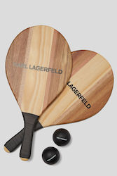 Karl Lagerfeld K/Essential Beach Rackets Set Brown with Straight Handle Black