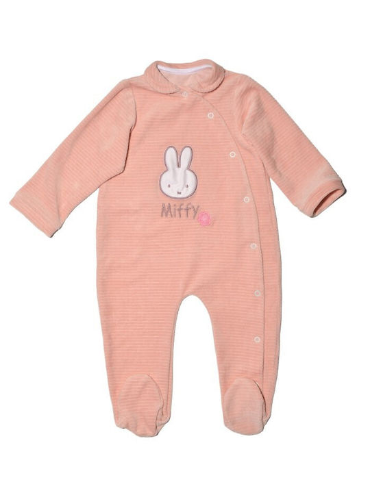 Miffy Set Bebeluș Body Mânecă lungă Catifea Roz