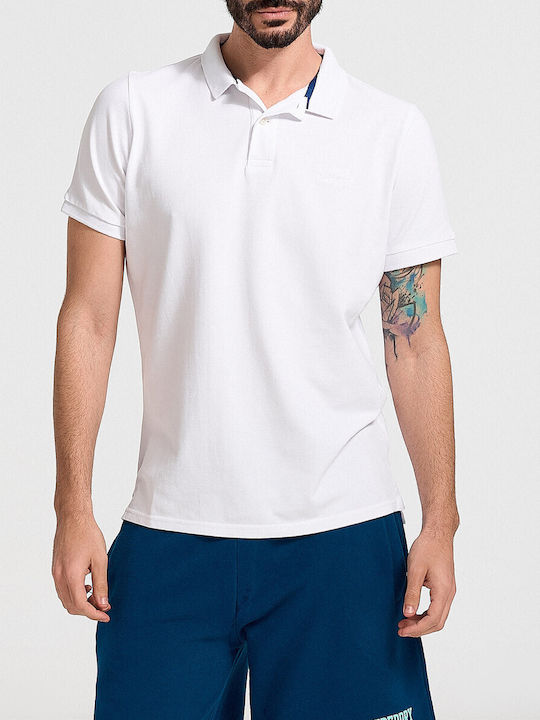 Superdry Ανδρικό T-shirt Polo Λευκό
