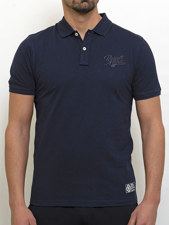Russell Athletic Men's Short Sleeve Blouse Polo Navy Blue