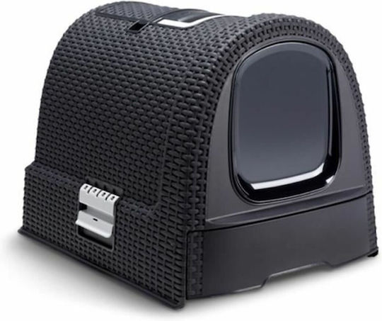 Curver Katzentoilette Geschlossen mit Filter Schwarz L51 x B38.5 x H39.5cm