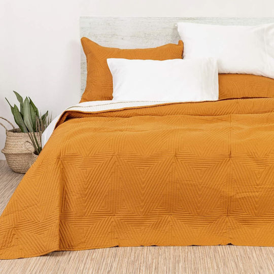 Borea Premium Coverlet Single from Polyester Tabac / Ecru 160x240cm