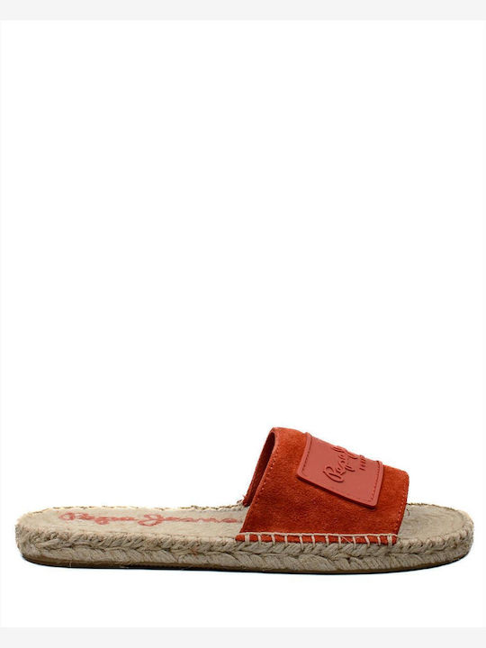 Pepe Jeans Siva Leather Women's Flat Sandals Berry