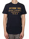 Petrol Industries T-shirt Bărbătesc cu Mânecă Scurtă Albastru marin