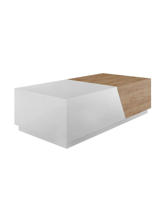 Rechteckig Couchtisch Ceelias Natural / White L124xB60xH42cm