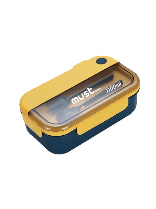 Must Lunchbox Kunststoff Σκουρο Μπλε/Κιτρινο Geeignet für die Mikrowelle 1100ml 1Stück