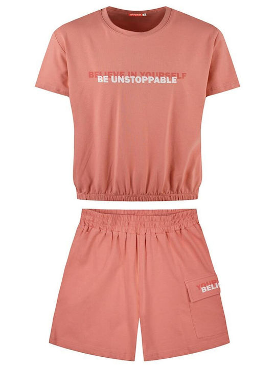 Energiers Kids Set with Shorts Summer 2pcs Pink