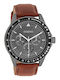 Oozoo Timepieces Men's Watch 42mm Chronograph Battery with Brown Leather Strap
