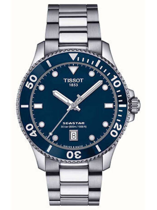 Tissot Seastar 1000 Uhr Batterie mit Metallarmband