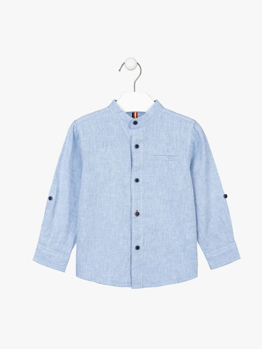 Losan Kids One Color Linen Shirt Light Blue