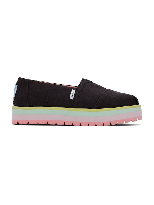 Toms Espadrile pentru Copii Slip-on Negre Alp Platform