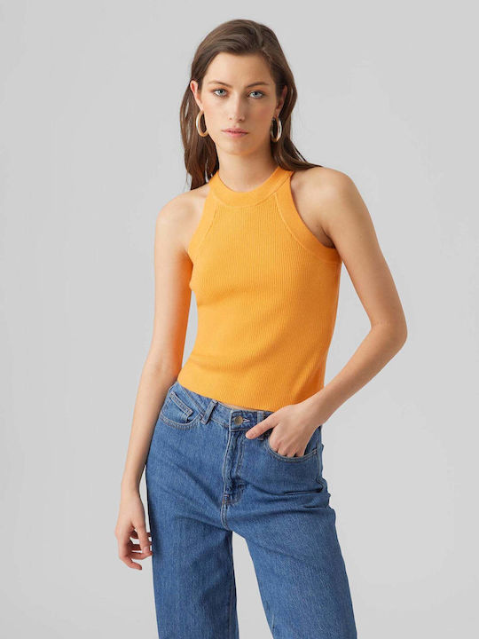 Vero Moda Women's Summer Crop Top Sleeveless Orange