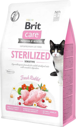 Brit Care Sterilized Sensitive Ξηρά Τροφή χωρίς Σιτηρά για Ενήλικες Στειρωμένες Γάτες με Κουνέλι 2kg