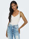 Only Women's Summer Crop Top Sleeveless White