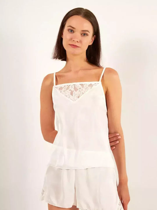 Harmony Summer Satin Babydoll White