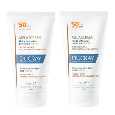 Ducray Melascreen Normal To Combination Skin Αδιάβροχη Αντηλιακή Κρέμα Προσώπου SPF50 2x50ml