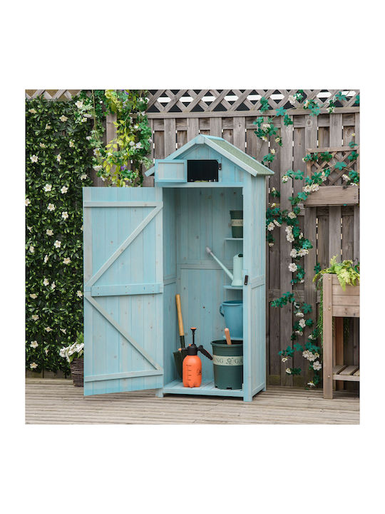 Single Door Wardrobe Wooden with 3 Shelves 77x54.2x179cm