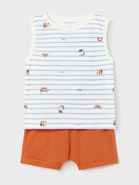 Mayoral Pijama pentru copii De vară Din bumbac Ecru Grapefruit