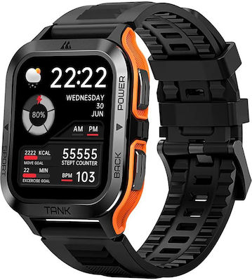 Kospet Tank M2 Aluminium Smartwatch με Παλμογράφο (Πορτοκαλί)