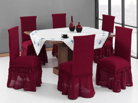 Beauty Home 8601 Elastische Abdeckung für Stuhl Bordeaux 6Stück 8601-ΜΠΟΡΝΤΟ