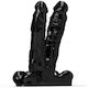 All Black Steroid Διπλό Dildo με Όρχεις Μαύρο 25cm
