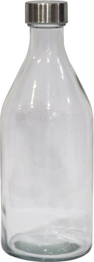Sidirela Flasche Wasser Glas mit Schraubverschluss Transparent 1000ml Sidirela Flasche Wasser Glas mit Schraubverschluss Transparent 1000ml