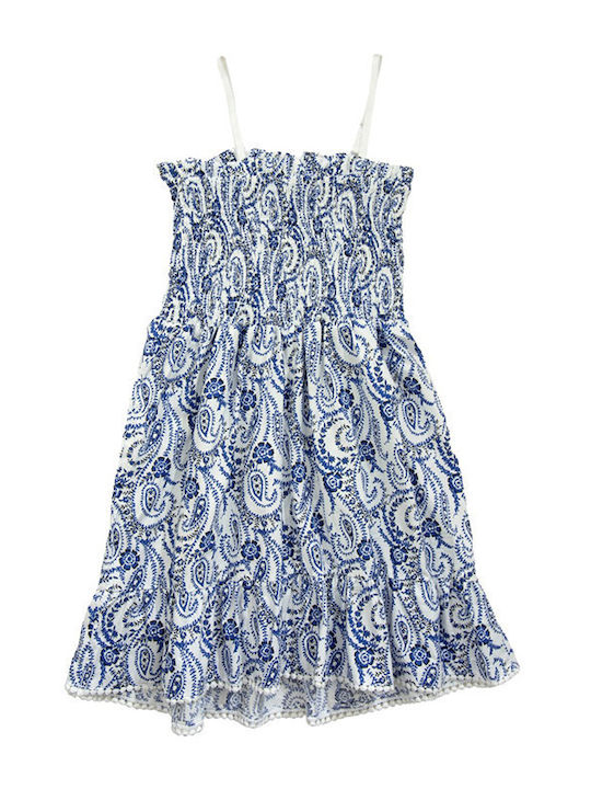 Funky Παιδικό Φόρεμα Floral Μακρυμάνικο Μπλε