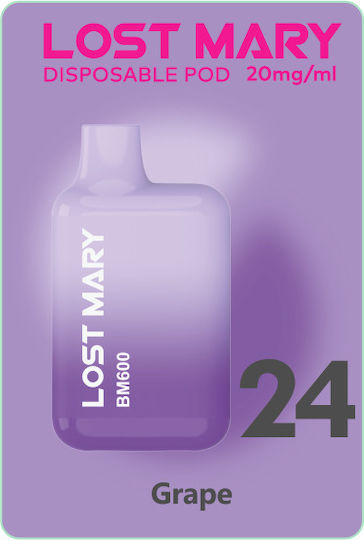 Lost Mary Einweg-E-Zigarette 600 Einweg-E-Zigaretten Grape 2ml 20mg Lila