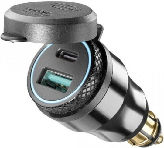 Interphone Auto-Ladegerät Schnellladung mit einem Anschluss: 1xUSB Schwarz Farbe