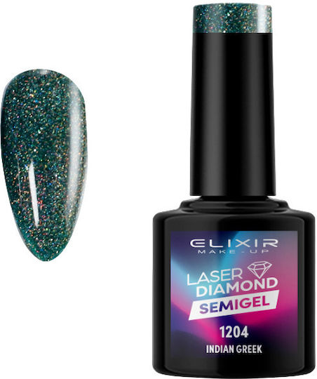 Elixir Diamond Хибриден Лак за Нокти 1204 (Indian Greek) с Glitter 8мл 1бр