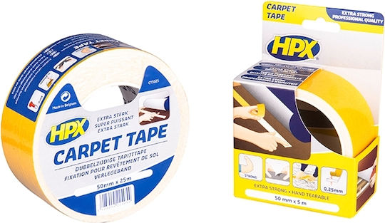 HPX Αυτοκόλλητη Ταινία Διπλής Όψης Λευκή 5mx50mm