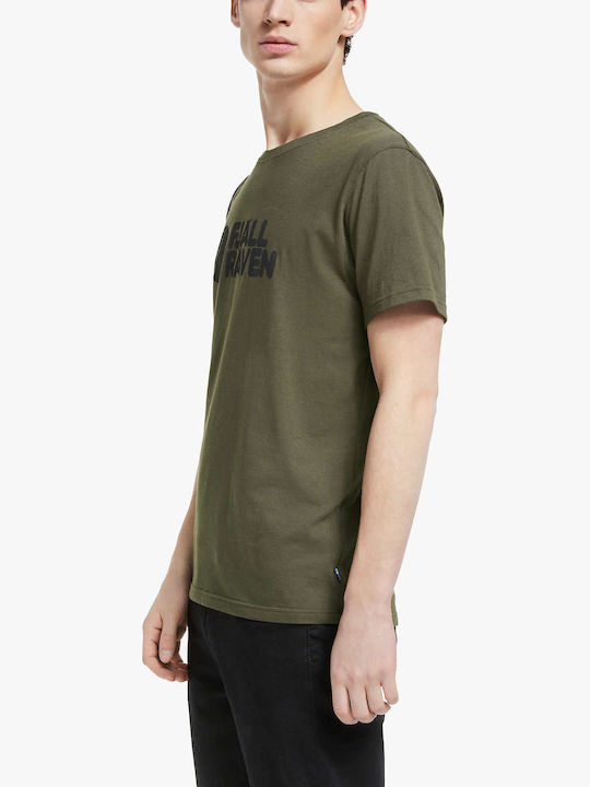 Fjallraven Logo T-shirt Χακί