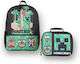 Bioworld Minecraft School Bag Backpack Elementary, Elementary in Green color