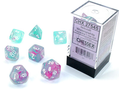 Chessex Nebula Dice Luminary Wisteria/White