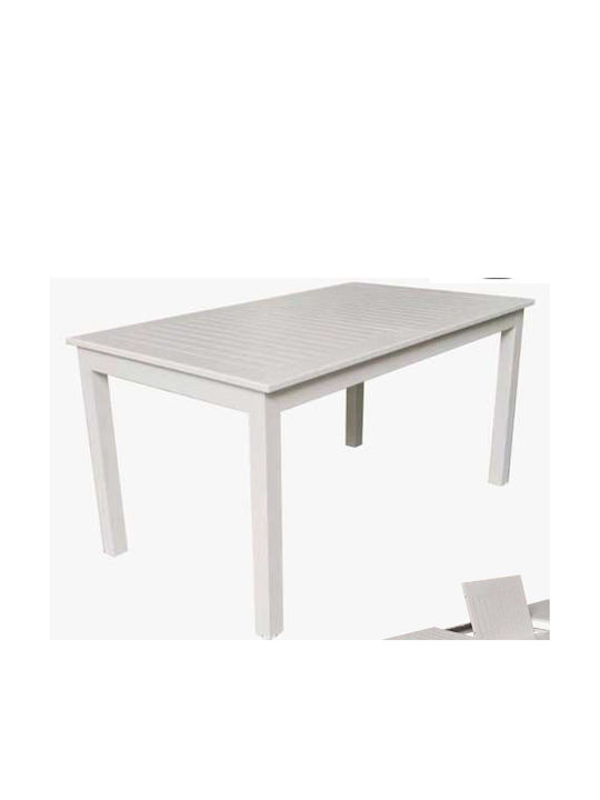 Маса Алуминиево Разтегателена Madison Бял 150x9...