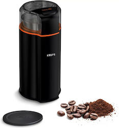 Krups Silent Vortex Elektrischer Kaffeemühle 175W mit einer Kapazität von 90gr und 3 Mahlstufen Schwarz