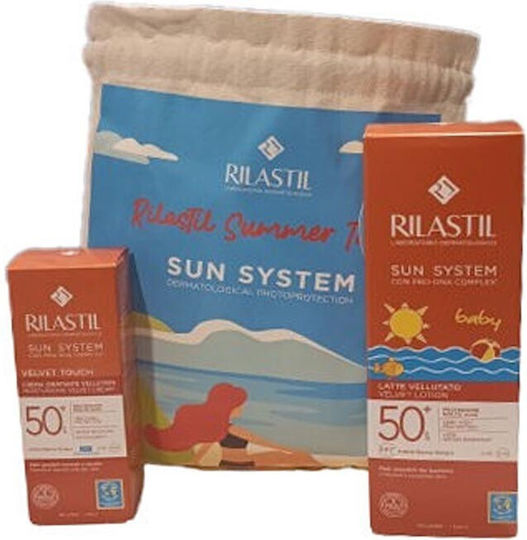 Rilastil Sun System Baby Velvet Lotion Waterproof Baby Sunscreen Emulsion SPF50 200ml & Gift Sun System Velvet Touch 50ml & Canvas Bag