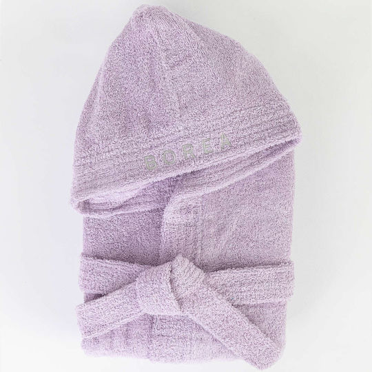 Borea Kids Hooded Bathrobe Teenager Lilac Borea Kids Hooded Bathrobe Teenager Lilac