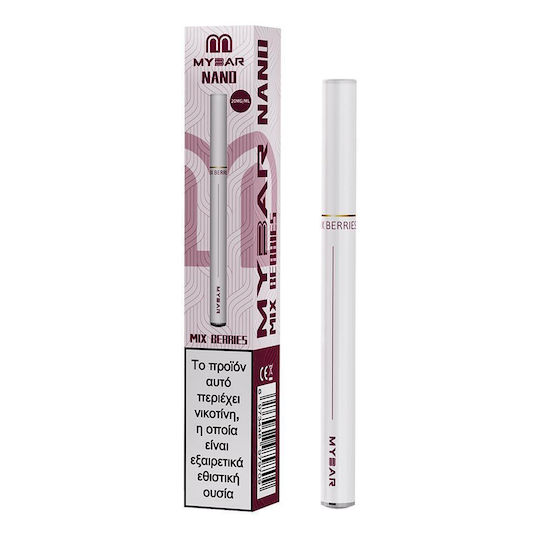MyBar Nano Ηλεκτρονικό Τσιγάρο μιας Χρήσης 450 Εισπνοών Mix Berries 1.6ml 20mg Λευκό